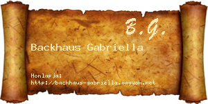 Backhaus Gabriella névjegykártya